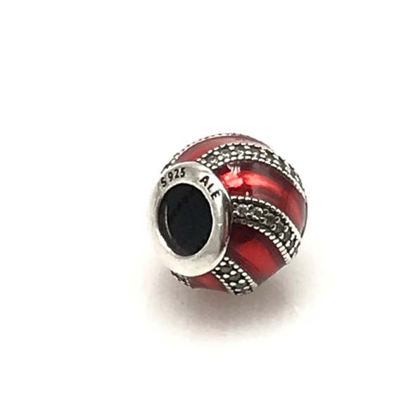 Pandora Red Enamel CZ Adornment Charm - Picture 5 of 6